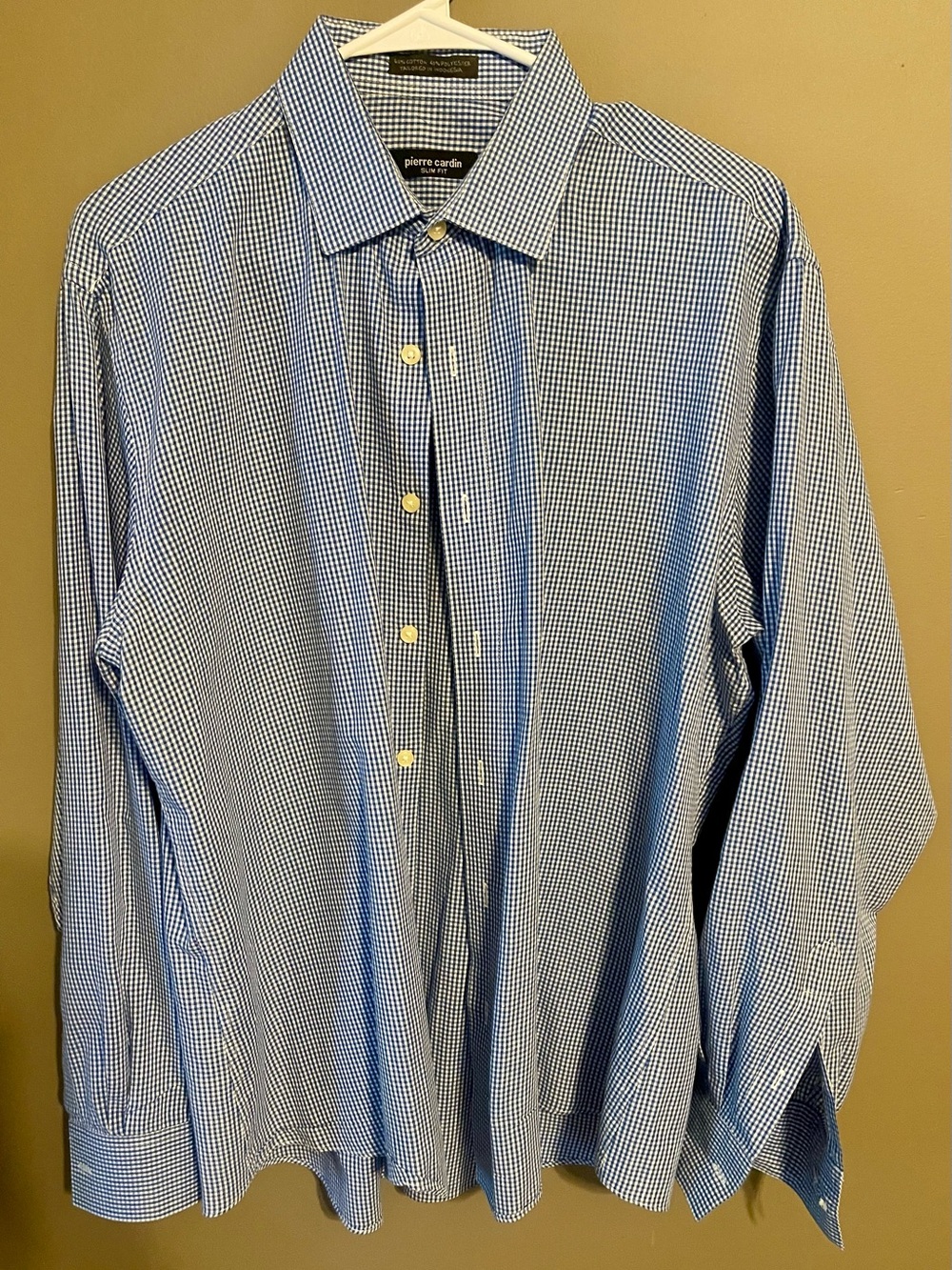 Pierre Cardin Men’s Blue Check Dress Shirt